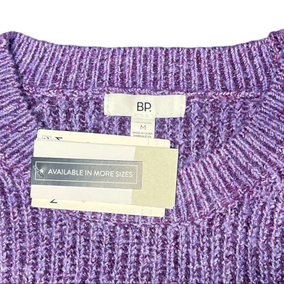 Nordstrom BP. Plaited Stitch Recycled Blend Crewneck Sweater in Purple - Picture 3 of 9